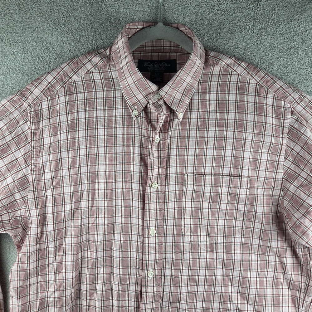 VTG Brooks Brothers Makers and Merchants Country Club Pink Button Shirt Mens L